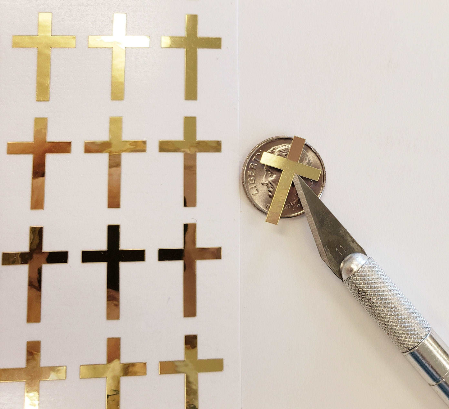 Religious Gold Cross Stickers