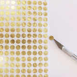 Gold Dot Stickers, set of 150 or 400 gold metallic dot decals, vinyl planner stickers, waterproof gloss gold circles, wedding meal choice