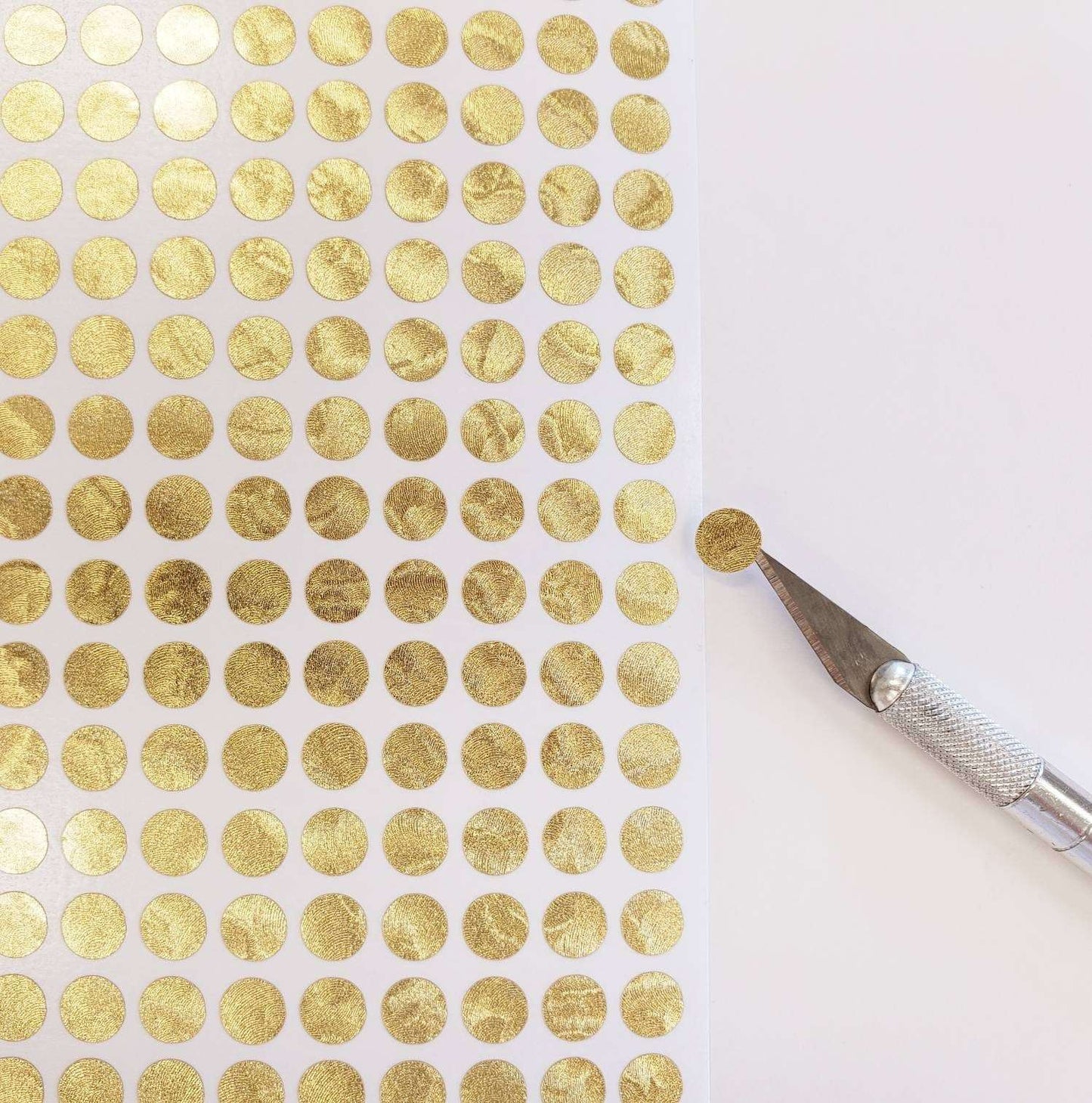 Gold Dot Stickers, set of 150 or 400 gold metallic dot decals, vinyl planner stickers, waterproof gloss gold circles, wedding meal choice