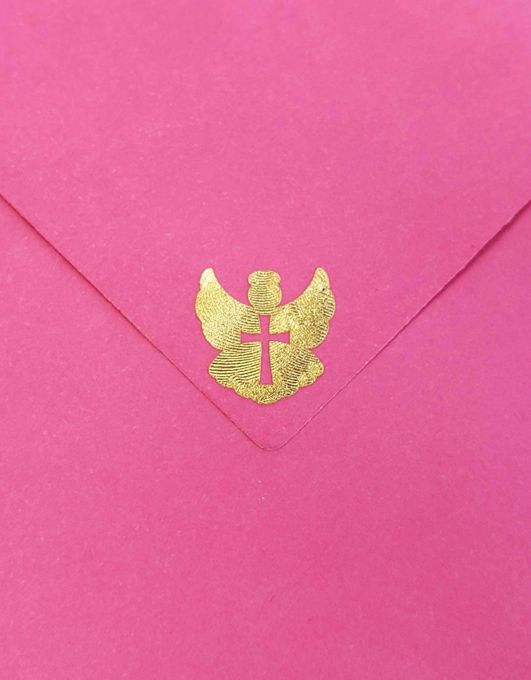 Angel Stickers, gold metallic vinyl decals, small angel labels for envelopes, baby baptism christening, funeral memorial, Christian stickers