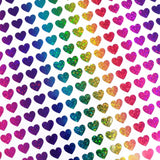 Small Rainbow Hearts Sticker Sheet, set of 285 rainbow glitter hearts.