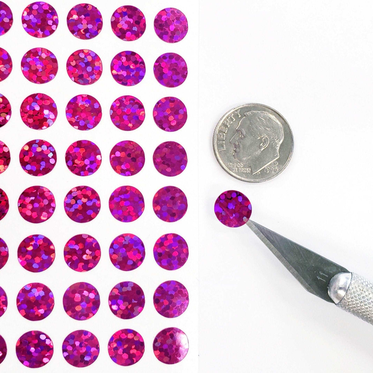 Hot Pink Dot Stickers