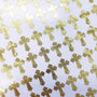 Gold Christian Cross stickers with fancy ends