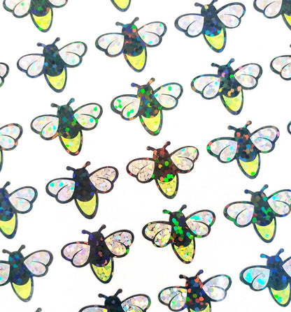Firefly Stickers, set of 35 lightening bug stickers, sparkling firefly vinyl stickers for mason jars, envelopes, journals and crafts