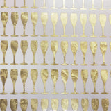 Gold Champagne Glass Stickers, set of 25, 50 or 100 gold champagne stickers for New Year's Eve, weddings and bridal shower place cards