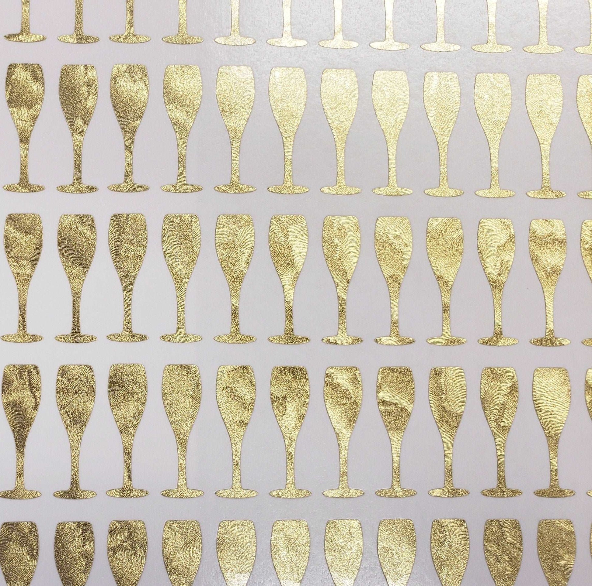 Gold Champagne Glass Stickers – Fairy Dust Decals