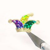 Mardi Gras Jester Hat Glitter Stickers
