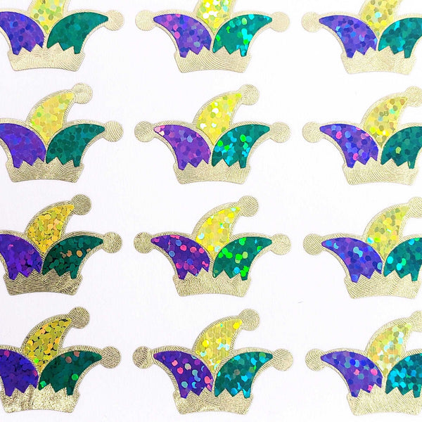 Mardi Gras Jester Hat Stickers