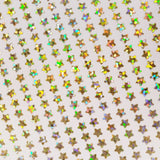 Extra Small Gold Star Stickers, set of 600 micro sized golden star vinyl stickers for journals, notebooks, nail art and craft projects