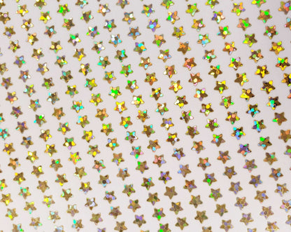 Extra Small Gold Star Stickers, set of 600 micro sized golden star vinyl stickers for journals, notebooks, nail art and craft projects
