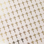 Extra Small Cross Stickers, set of 200 mirror gold religious crosses for envelopes, bible study, church group, block style, gold cross decal