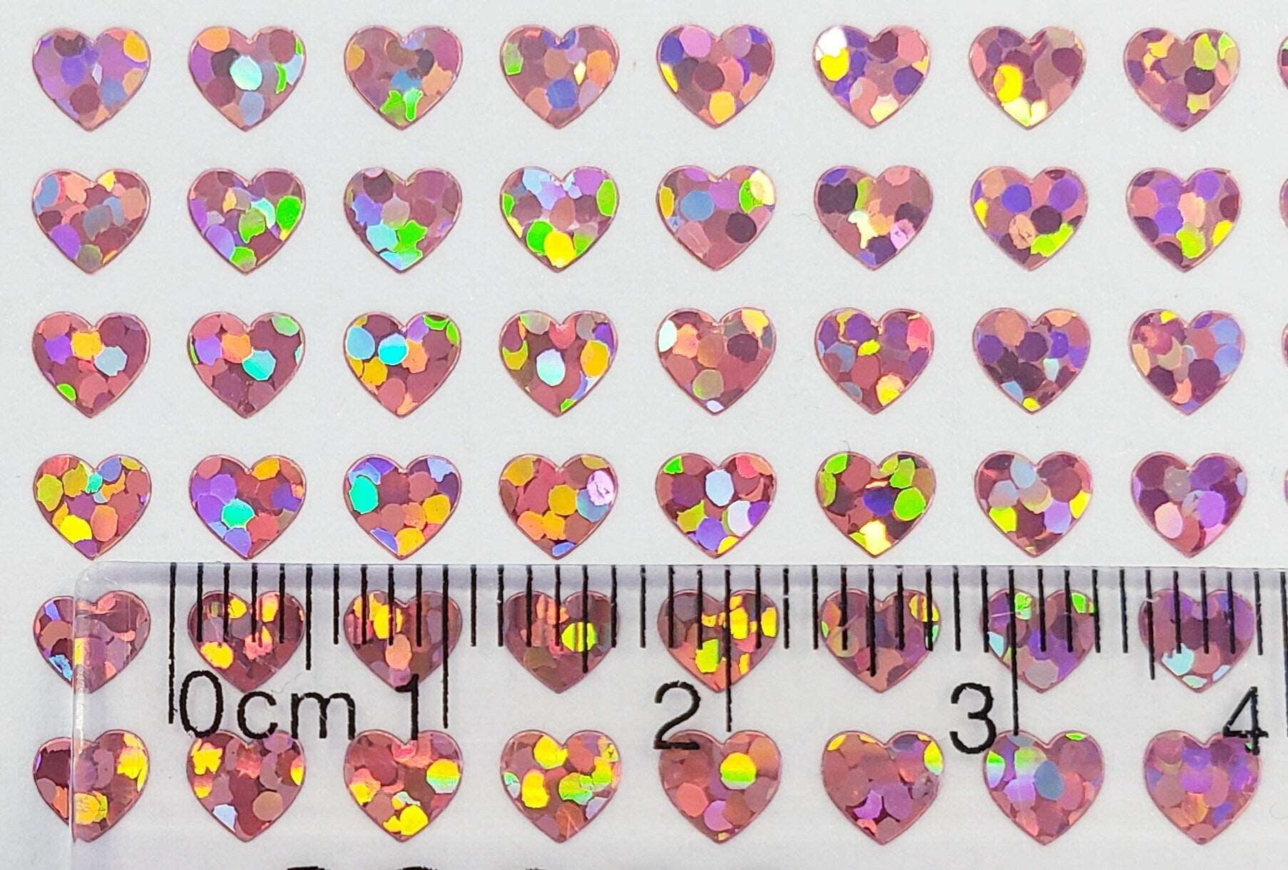 Pink Heart Stickers, set of 640 extra small pink glitter heart stickers for bullet journals, notebooks, nail art, toploader photocards