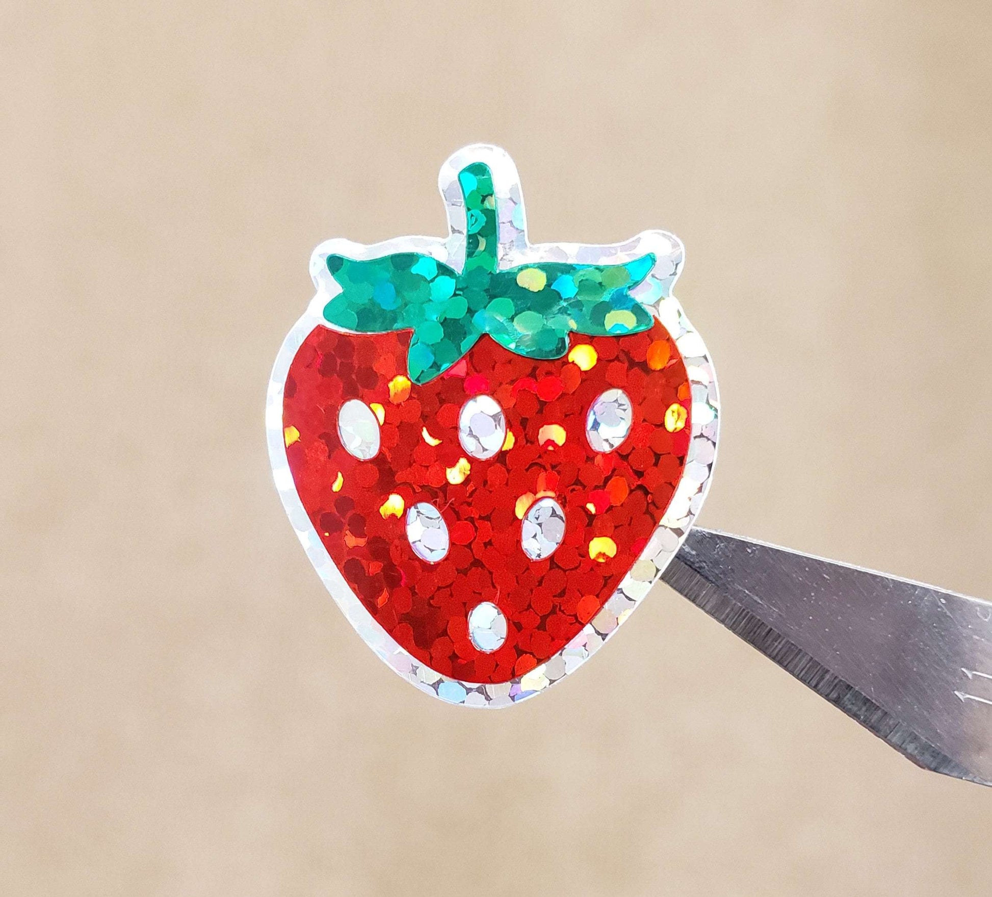Strawberry Stickers, silver – Fairy Dust Decals