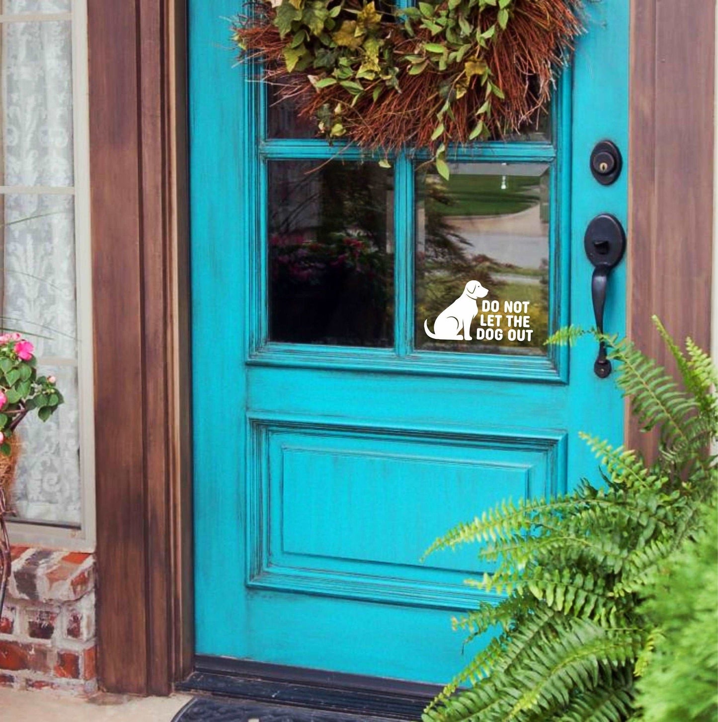 Dog Decal, do not let dogs out, pet safety, front door sign, computer cut vinyl decal, dog sign sticker for door