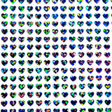 Heart Stickers, set of 640 extra small black glitter holo deco stickers for journals, notebooks, toploader card sleeves and planners.