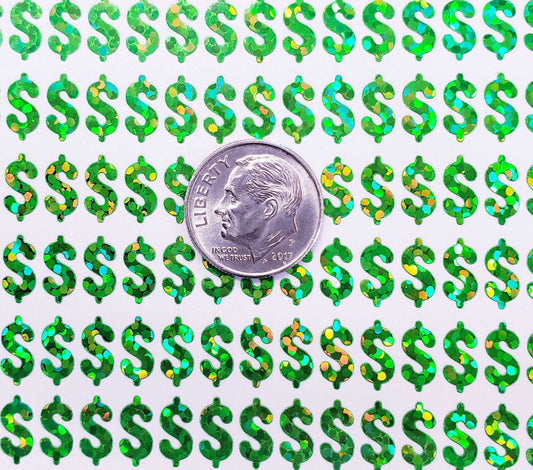 Dollar Sign Money Stickers for household budgets, financial planning, notebooks and journals. Set of 350 extra small dollar stickers pay day