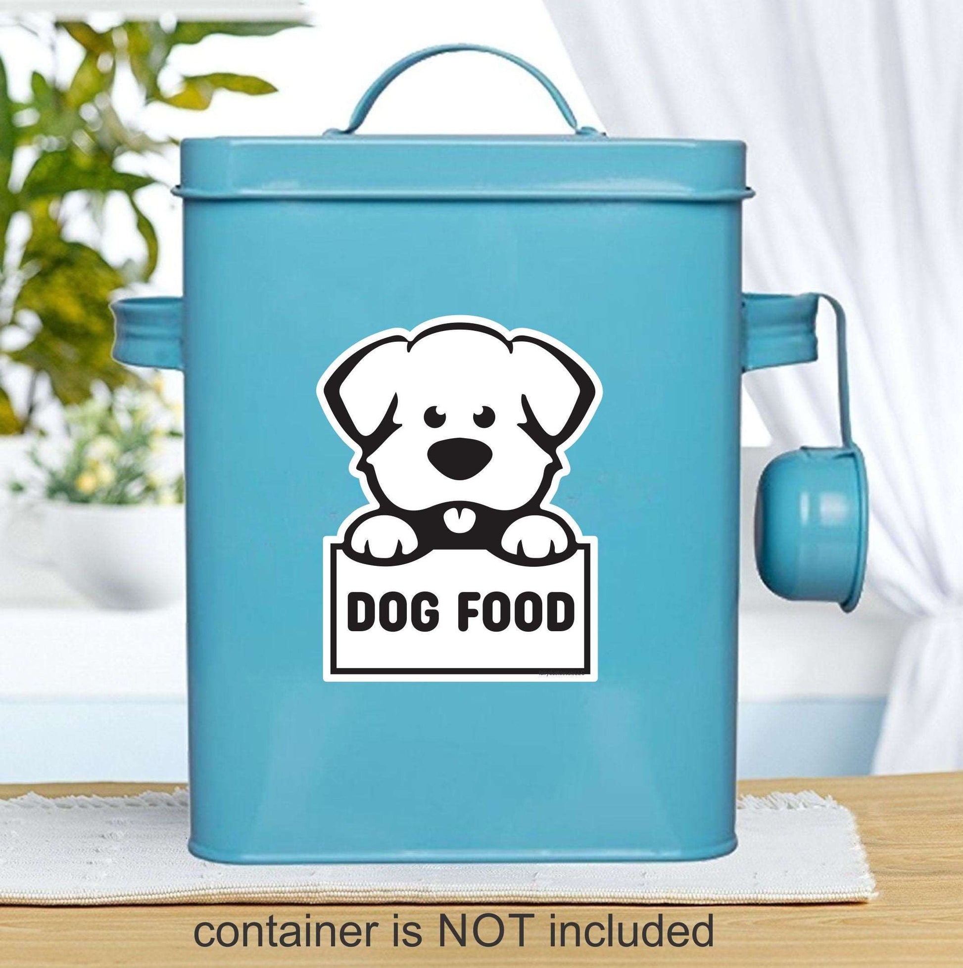 Dog Food Sticker, pet dry food storage label, organized home pantry, dog food container decal measures 5x4 inches