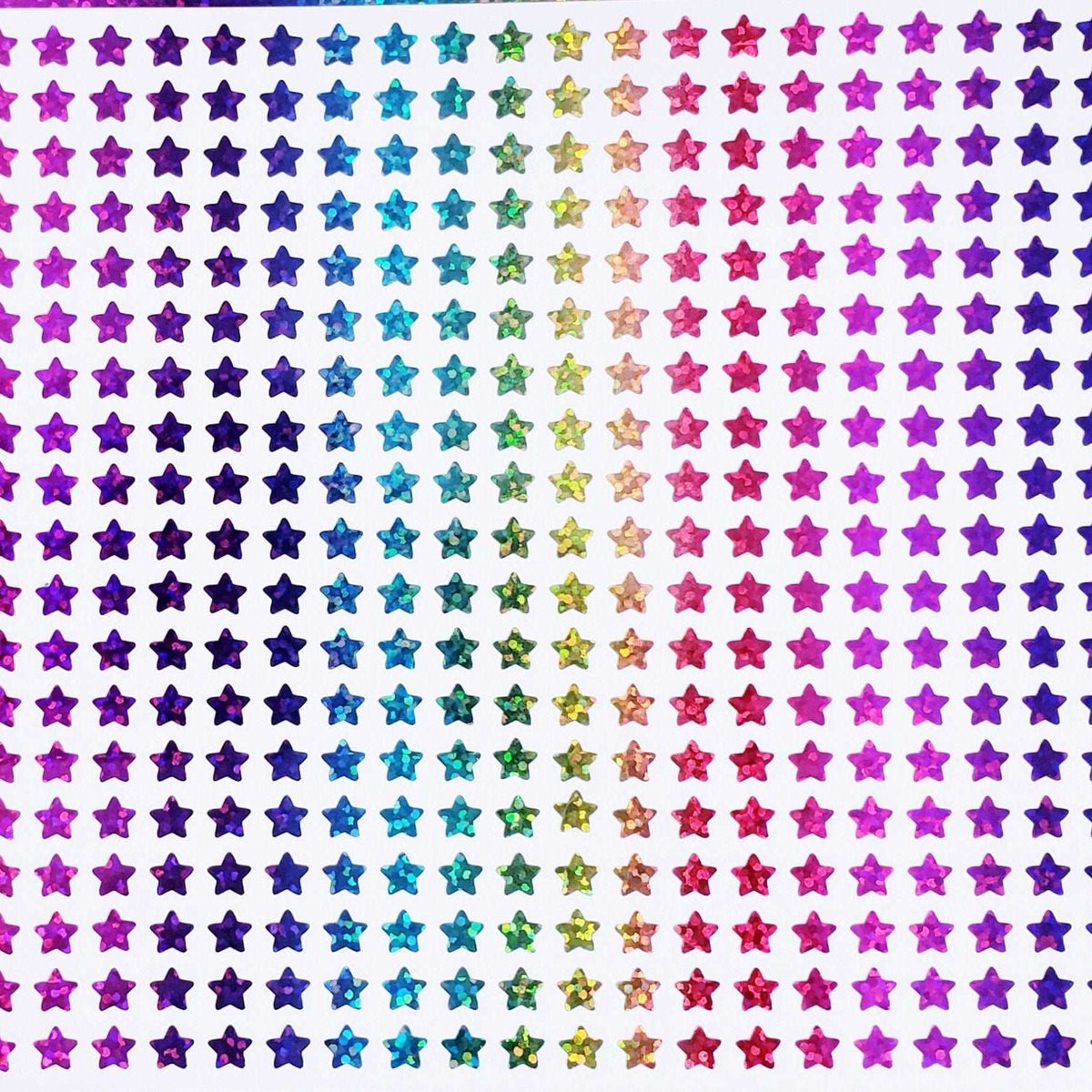 Extra Small Star Stickers, set of 490 rainbow glitter star stickers for bullet journals, notebooks, toploader card sleeves and planners.