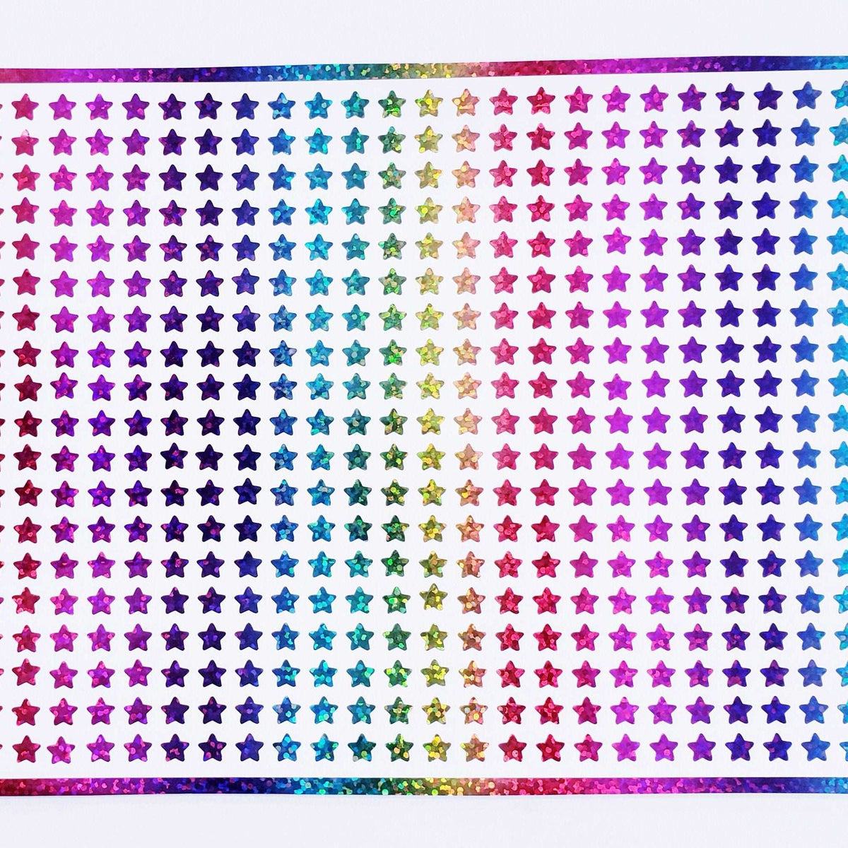 Extra Small Star Stickers, set of 490 rainbow glitter star stickers for bullet journals, notebooks, toploader card sleeves and planners.