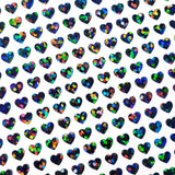 Heart Stickers, set of 640 extra small black glitter holo deco stickers for journals, notebooks, toploader card sleeves and planners.