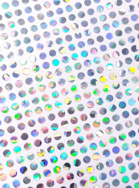 Extra Small Silver Dot Stickers, set of 750 micro sized sparkly holo deco silver dots for bullet journals, toploader sleeves and planners.