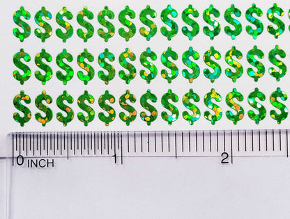 Dollar Sign Money Stickers for household budgets, financial planning, notebooks and journals. Set of 350 extra small dollar stickers pay day