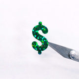 Dollar Sign Money Stickers for household budgets, financial planning and cash stuffing envelopes. Set of 48 green glitter dollar signs.