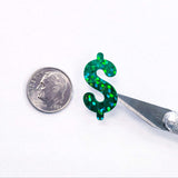 Dollar Sign Money Stickers for household budgets, financial planning and cash stuffing envelopes. Set of 48 green glitter dollar signs.