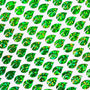 Leaf Mini Stickies, set of 195 sparkly bright green tiny leaf decals.