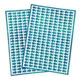 Fish Stickies, set of 198 sparkly turquoise mini fish stickers.