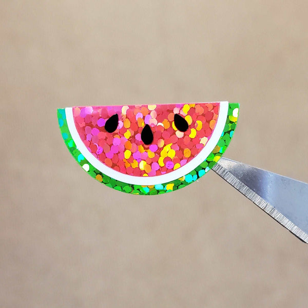 Watermelon Stickers. Sparkly summer fruit vinyl decals.