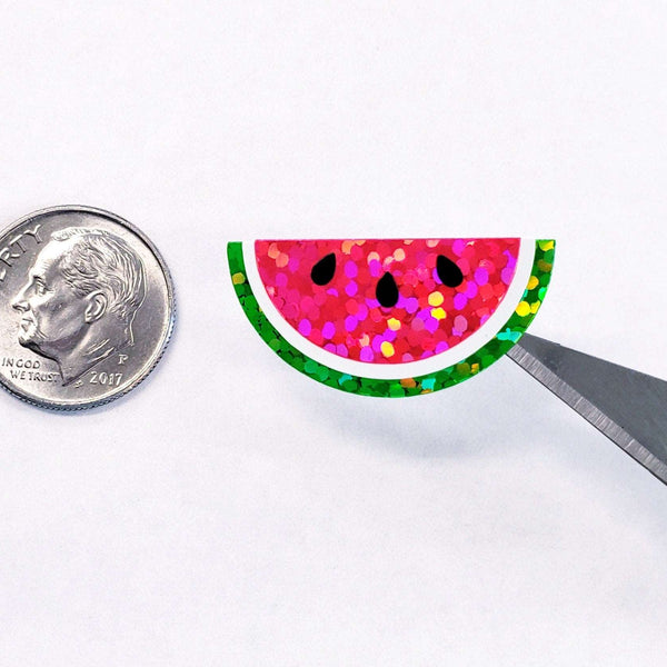 Watermelon Stickers. Sparkly summer fruit vinyl decals.