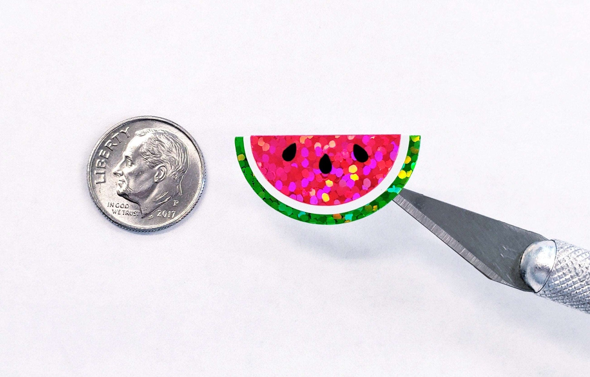 Watermelon Stickers. Sparkly summer fruit vinyl decals.