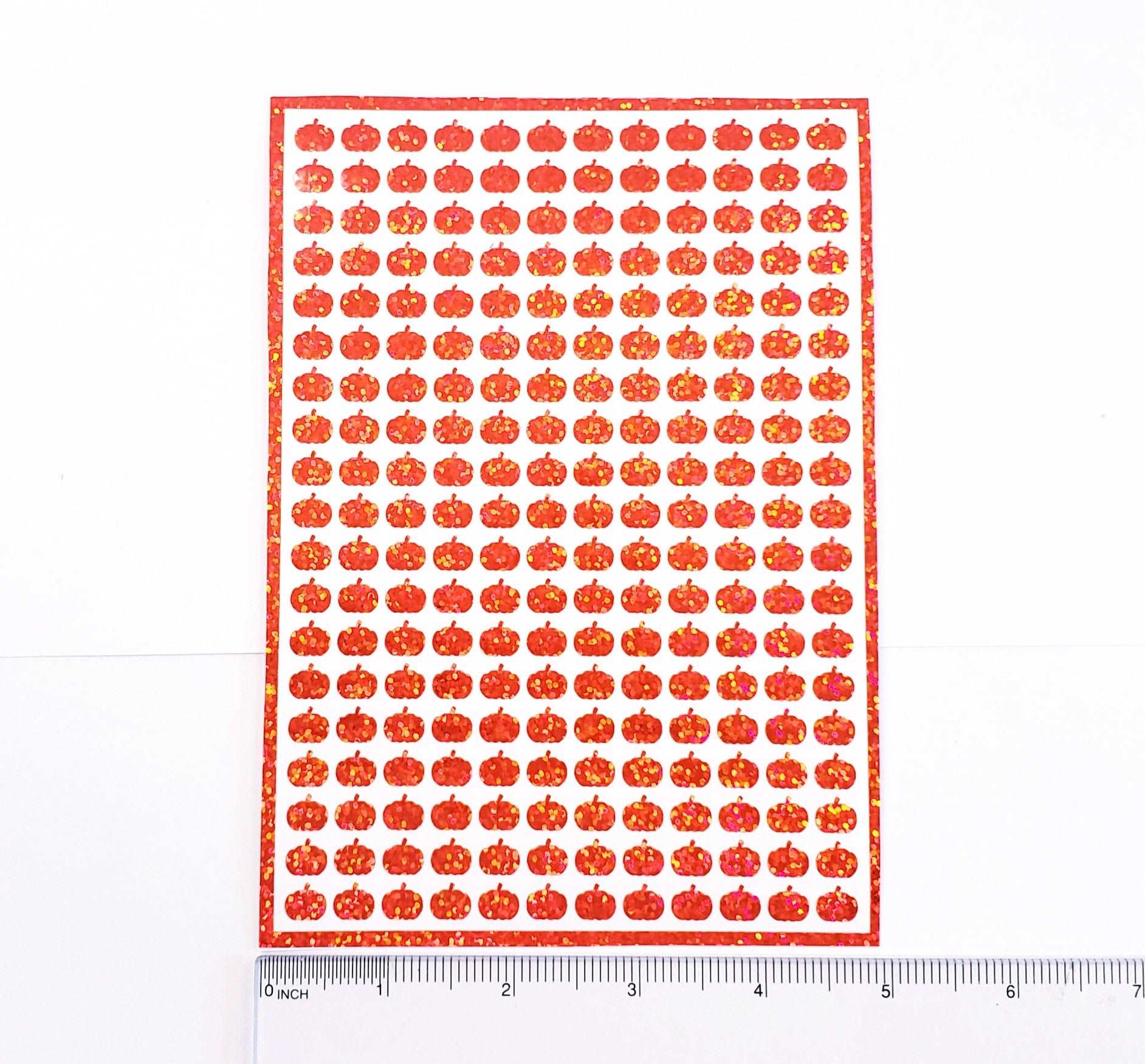 Orange Pumpkin Mini Stickies, set of 228 sparkly Autumn Halloween pumpkin tiny stickers.