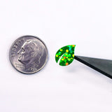 Leaf Mini Stickies, set of 195 sparkly bright green tiny leaf decals.