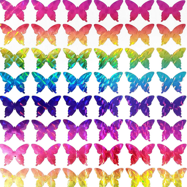 Rainbow Butterfly Stickers, set of 25, 50, 100 or 200 sparkly rainbow vinyl butterflies, stickers for planners, envelopes and journals.