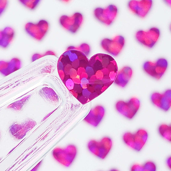 Small Hot Pink Heart Stickers