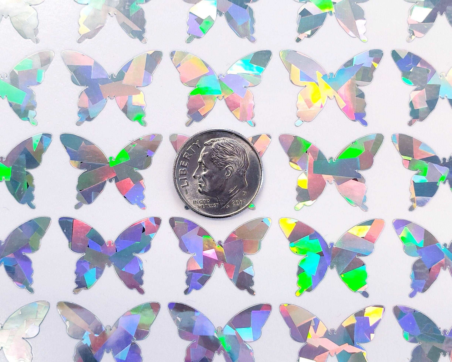 Sparkly Silver Butterfly Stickers.
