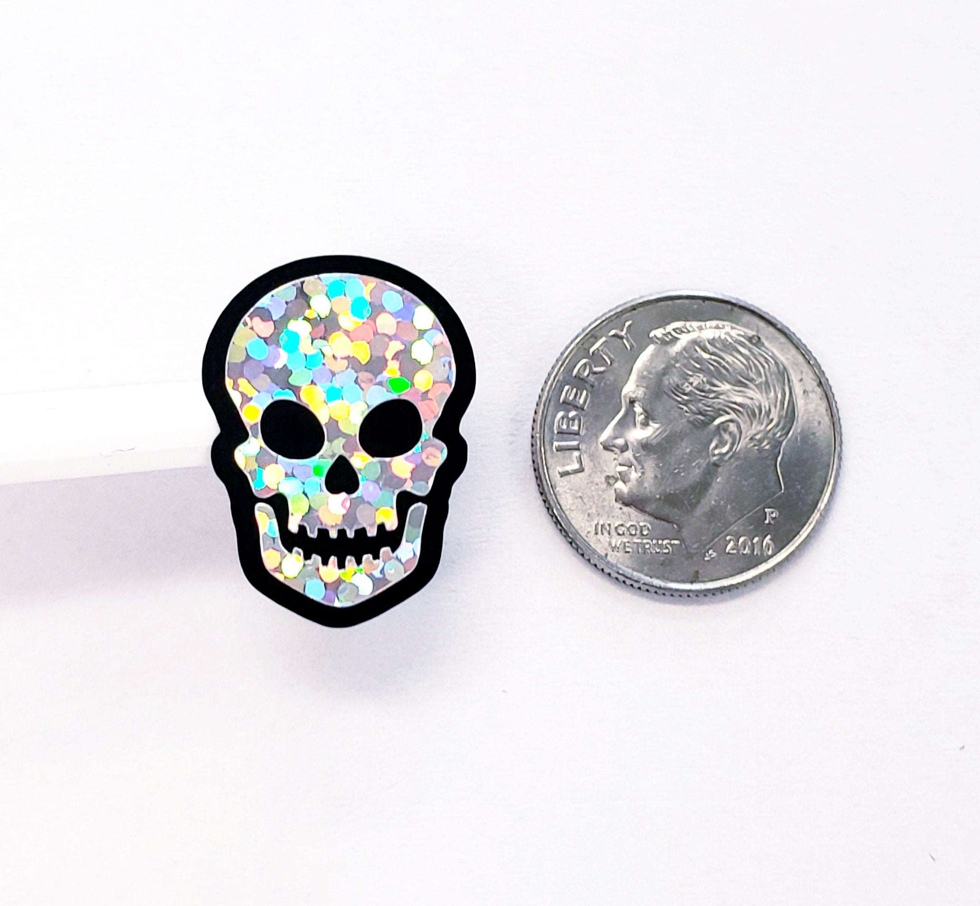 Silver Skulls Sparkly Stickers – Fairy Dust Decals