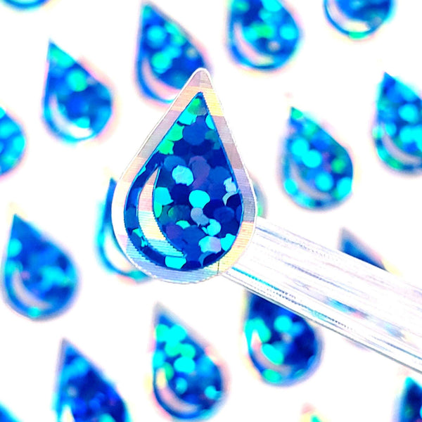 Blue Rain Drop Stickers
