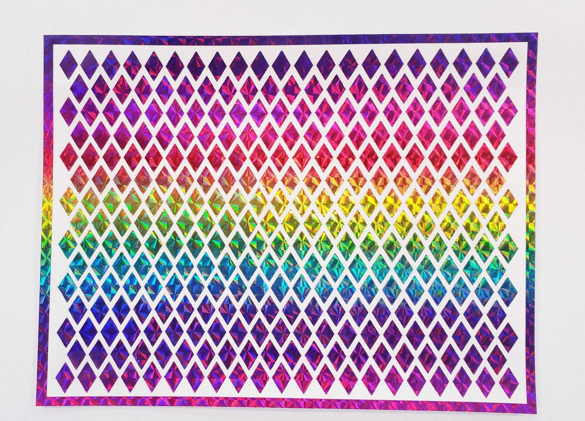 Extra Small Rainbow Diamond Shape Stickers, set of 300 peel and stick multi color geometric diamonds for journals, nails and notebooks