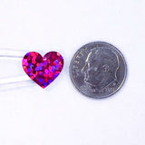 Pink Hearts Sticker Sheet. Set of 104 sparkly vinyl heart decals for planners, notebooks, journals, charts and crafts. Half inch hearts.