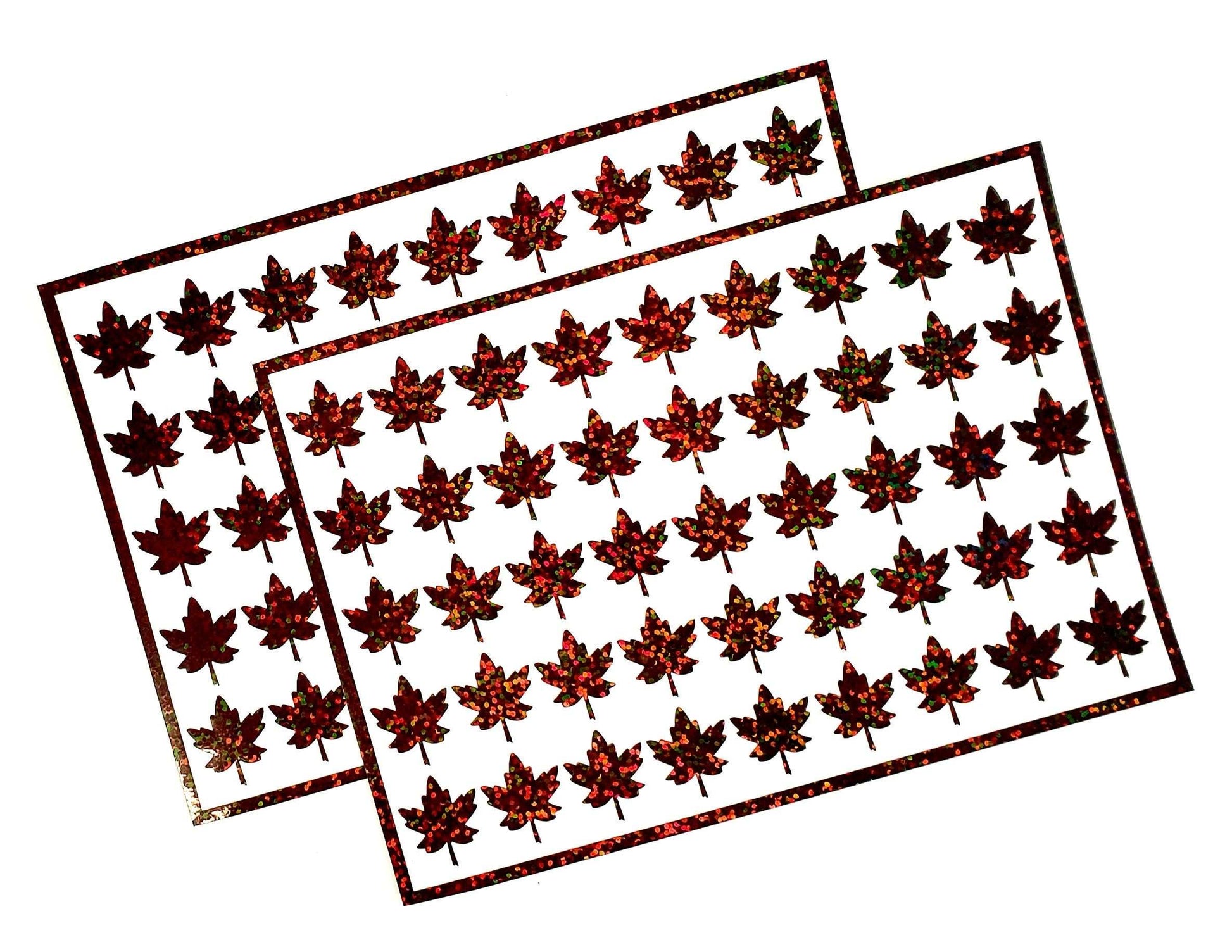 Brown Maple Leaves Sticker Sheet, set of 45 leaf vinyl decals for Autumn weddings, fall decor, planners, scrapbook pages and Thanksgiving.