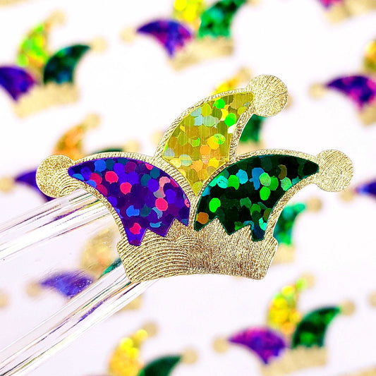 Mardi Gras Jester Hat Stickers