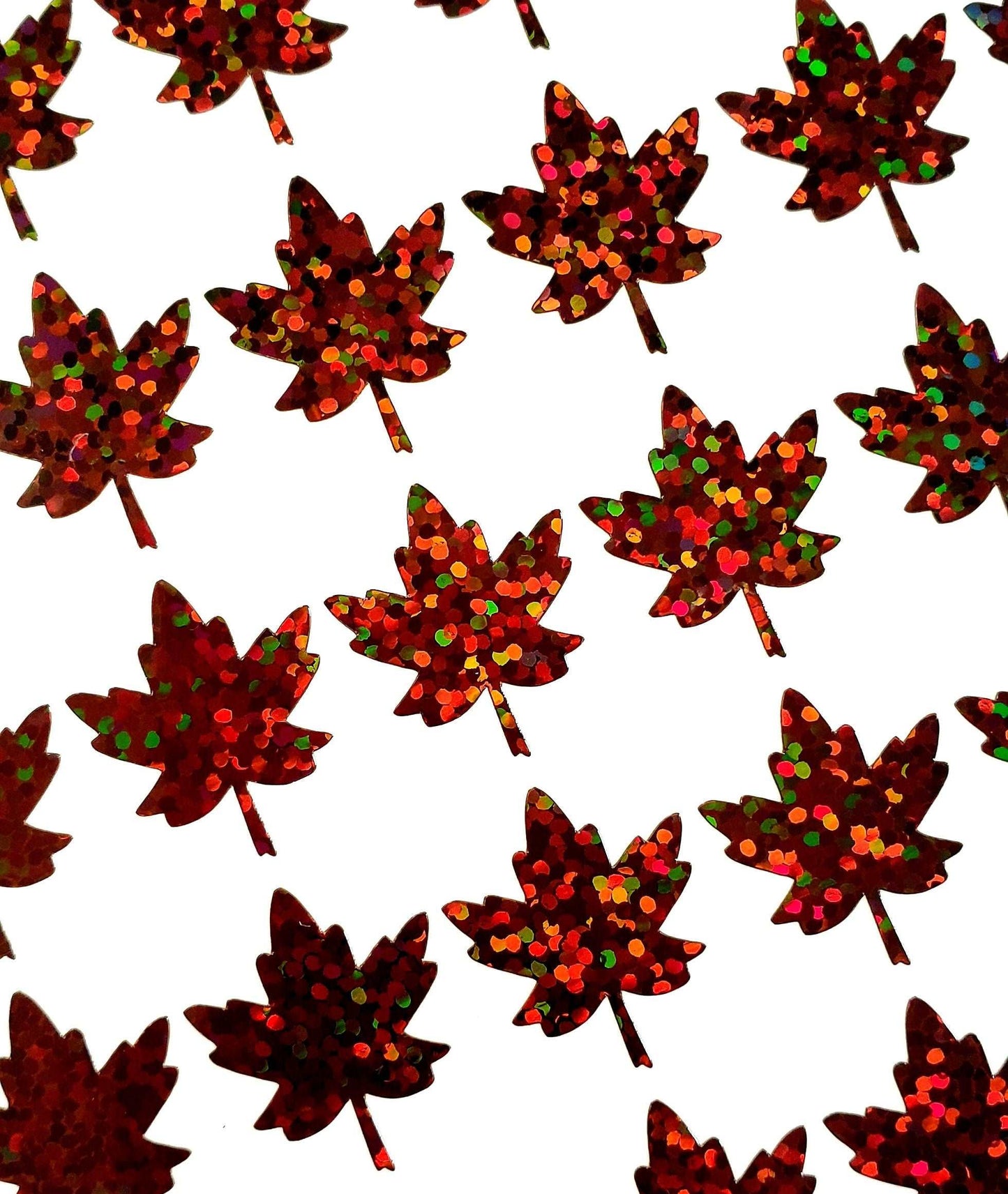 Brown Maple Leaves Sticker Sheet, set of 45 leaf vinyl decals for Autumn weddings, fall decor, planners, scrapbook pages and Thanksgiving.