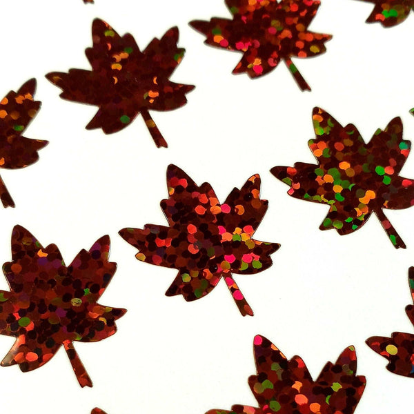 Brown Maple Leaves Sticker Sheet, set of 45 leaf vinyl decals for Autumn weddings, fall decor, planners, scrapbook pages and Thanksgiving.