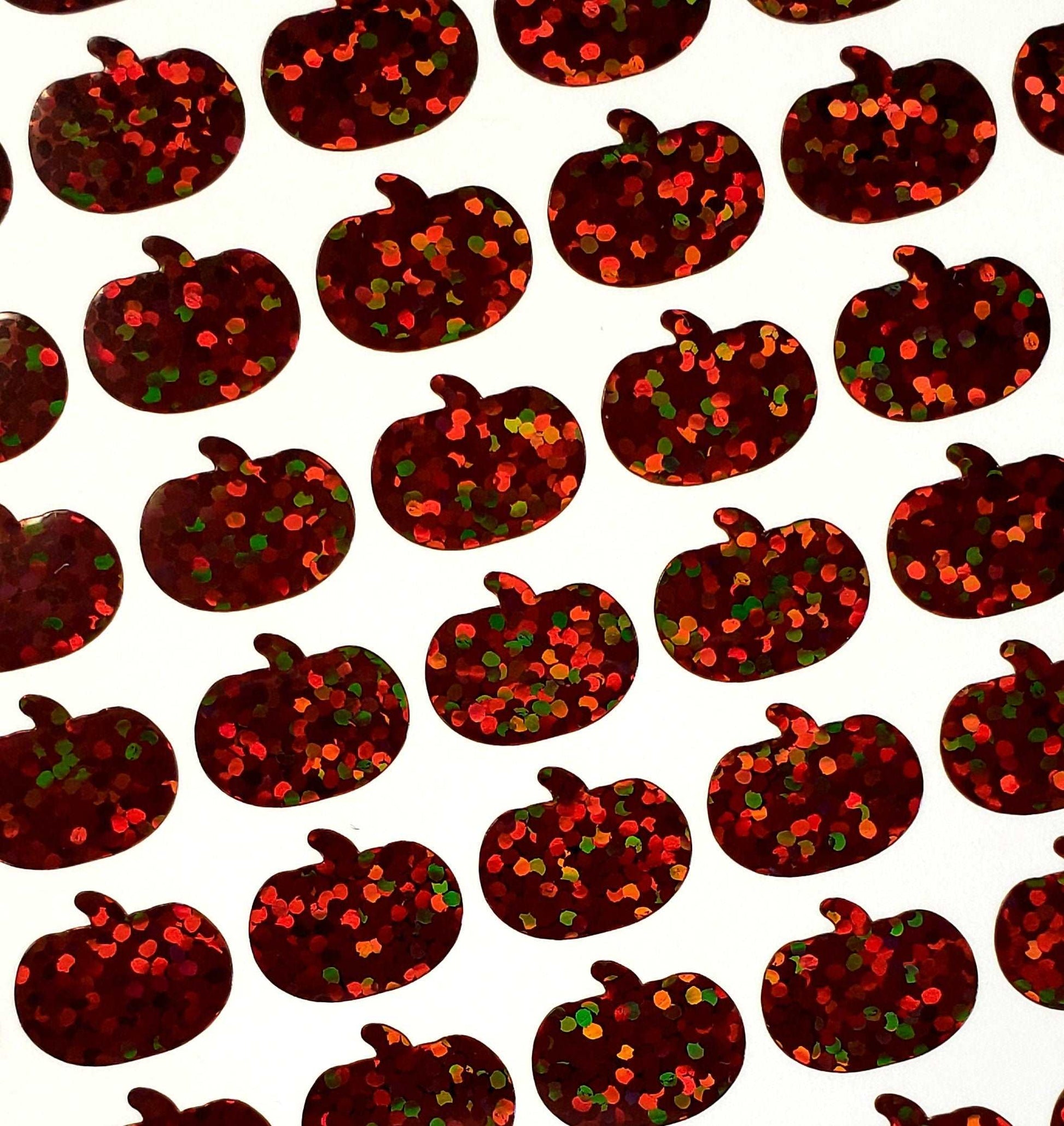 Brown Pumpkin Glitter Stickers, set of 99.