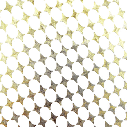 Small Gold Four-Pointed Stars Sticker Sheet. Set of 231 metallic gold peel and stick vinyl star decals for nails, planners and ornaments.