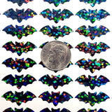 Halloween Black Bats Sticker Sheet. Set of 96 tiny black bat stickers for tumblers, calendars, journals, notebooks, teachers and crafts.