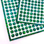 Small Green Dot Sticker Sheet, set of 368 sparkly dots, vinyl stickers for journals, ornaments and crafts. One quarter inch dark green dots.